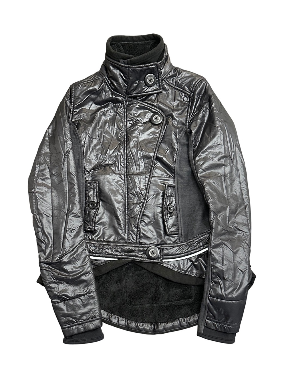 Lululemon Black Hybrid Puffer Fleece Asymmetric Jacket Women’s 6